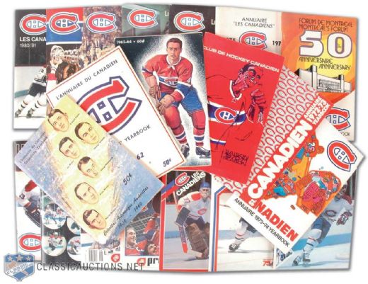 Vintage Montreal Canadiens Media Guide Collection of 20