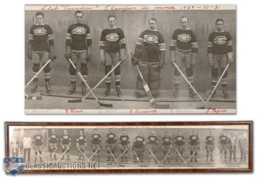 1930-31 Montreal Canadiens Stanley Cup Champions Oversized Panoramic Team Photo (9" x 43")