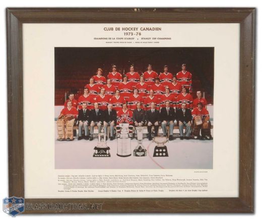 1975-76 Montreal Canadiens Official Framed Team Photo