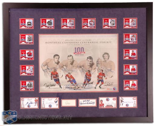 Montreal Canadiens 1909-2009 Centennial Upper Deck Hockey Card Complete Set of 300, Plus Canadiens Centennial Hockey Hall of Fame Autograph Exhibit Framed Display