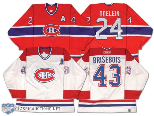 Montreal Canadiens Game Worn Jersey Collection of 2, Featuring Lyle Odelein and Patrice Brisebois