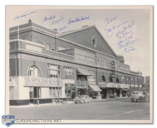 Photo of the Old Montreal Forum Autographed by 12 Canadiens Greats