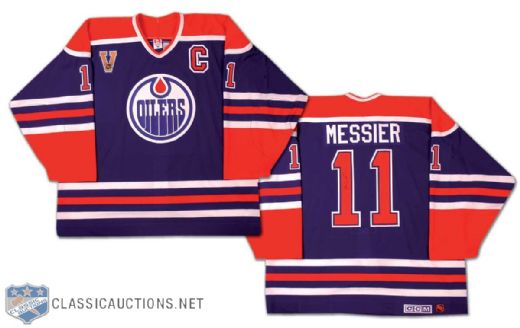 Mark Messiers Signed Edmonton Oilers 2003 Heritage Classic MegaStars Game Worn Jersey