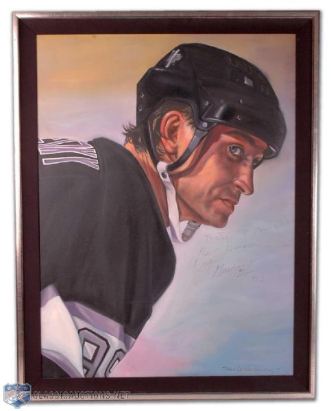 Original Samantha Wendell Painting Signed by Wayne Gretzky