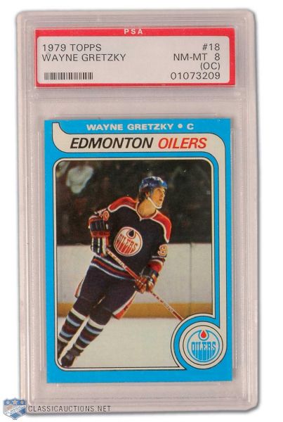 Wayne Gretzky 1979-80 Topps Rookie Card Graded PSA 8 Nrmt-Mt