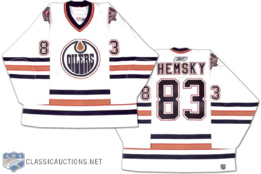 Ales Hemsky 2005-06 Edmonton Oilers Game Worn Road Jersey