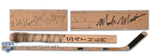 1980-81 Edmonton Oilers Team Signed Glen Sather Coach Stick, Including Gretzky, Messier, Kurri, Coffey and Anderson