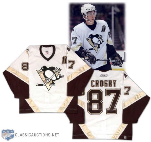 Sidney Crosby 2005-06 Pittsburgh Penguins Photo Matched Rookie Season Game Worn Jersey