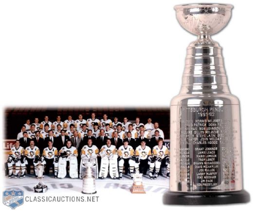 1991-92 Pittsburgh Penguins Stanley Cup Championship Trophy (13")