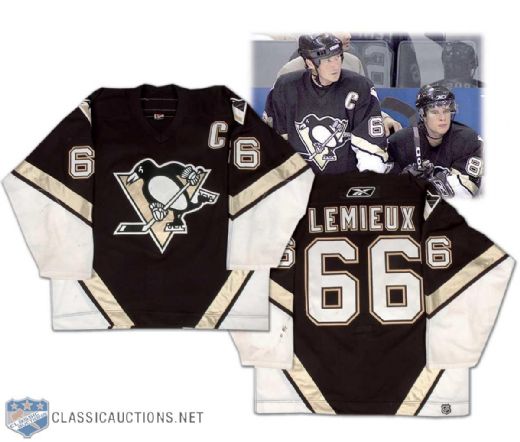 Mario Lemieux 2005-06 Pittsburgh Penguins Game Worn Jersey