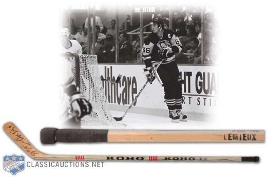 Mario Lemieux Signed Game Used Koho Stick