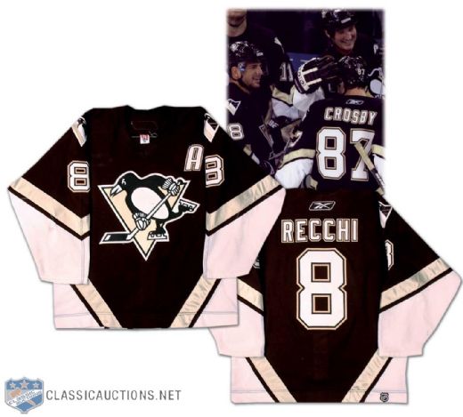 Mark Recchi 2005-06 Pittsburgh Penguins Game Worn Jersey from Sidney Crosbys First NHL Goal!