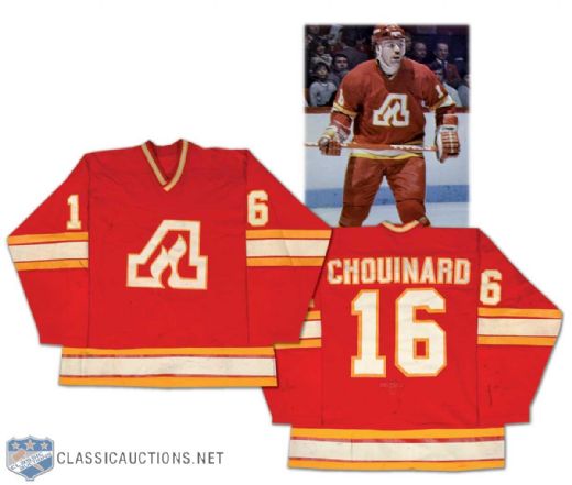 Guy Chouinard 1979-80 Atlanta Flames Photo Matched Game Worn Jersey