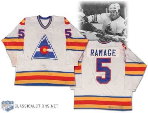 Rob Ramage 1981-82 Colorado Rockies Game Worn Jersey