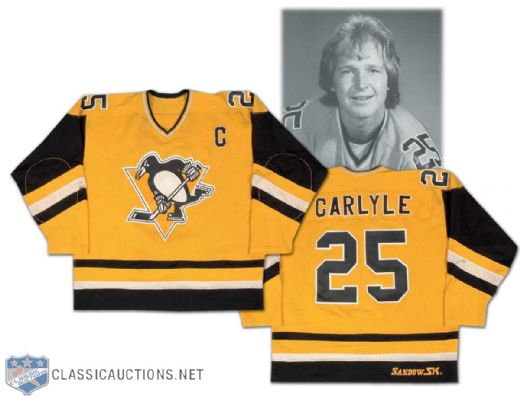 Randy Carlyle Early-1980s Pittsburgh Penguins Game Worn Jersey