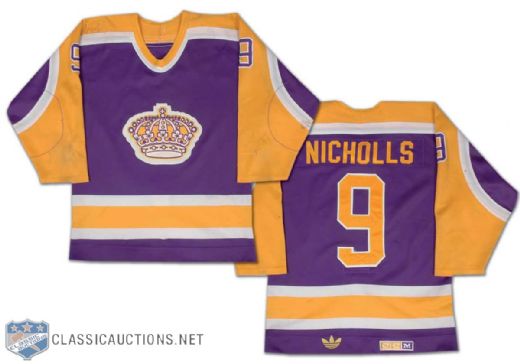 Bernie Nicholls Mid-1980s Los Angeles Kings Game Worn Jersey