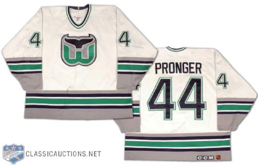 Chris Pronger 1993-94 Hartford Whalers Photo Matched Rookie Season Game Worn Jersey