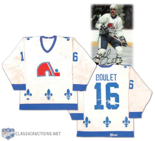 Michel Goulet 1983 Quebec Nordiques Photo Matched Game Worn Jersey