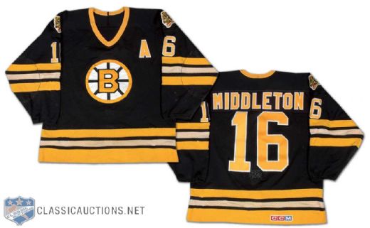 Rick Middleton Late-1980s Boston Bruins Game Worn Jersey