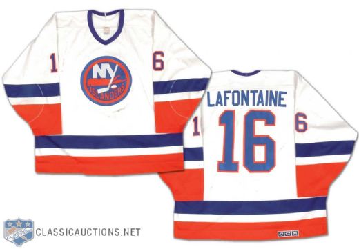 Pat LaFontaine Circa 1986 New York Islanders Game Worn Jersey