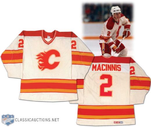 Al MacInnis Mid-1980s Calgary Flames Photo Matched Game Worn Jersey