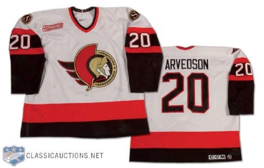 Magnus Arvedson 1999-2000 Ottawa Senators Game Worn Home Jersey