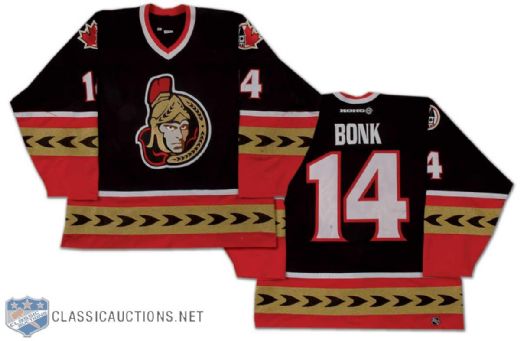 Radek Bonk 2000-01 Ottawa Senators Game Worn Alternate Jersey