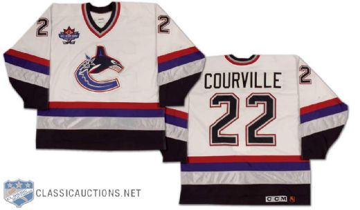 Larry Courville 1997-98 Vancouver Canucks Game Worn Home Jersey