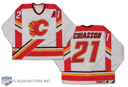 Steve Chiasson 1996-97 Calgary Flames Game Worn Jersey