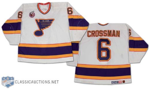 Doug Crossman 1992-93 St. Louis Blues Game Worn Home Jersey