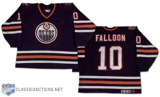 Pat Falloon 1998-99 Edmonton Oilers Game Worn Road Jersey