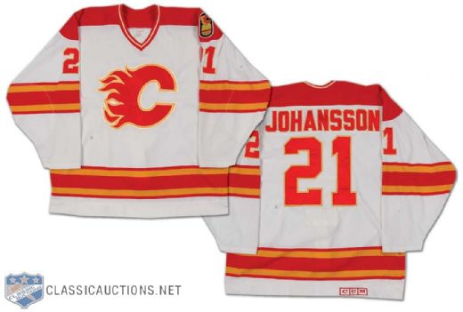 Roger Johansson 1989-90 Calgary Flames Game Worn Jersey