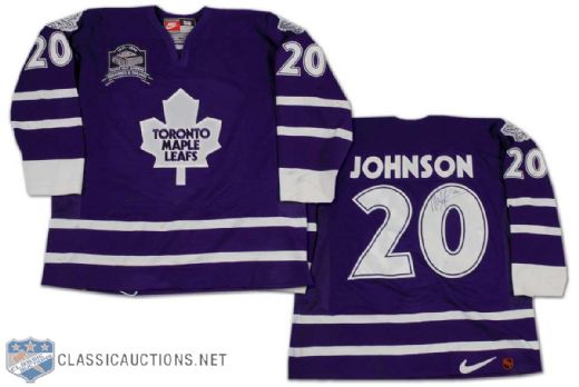 Mike Johnson Autographed 1998-99 Toronto Maple Leafs Game Worn Road Jersey