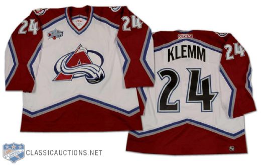 Jon Klemm 2000-01 Colorado Avalanche Game Worn Home Jersey