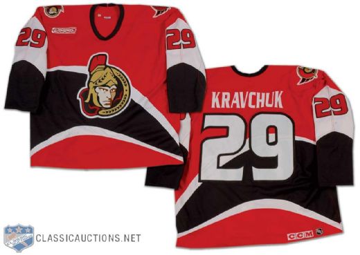 Igor Kravchuk Ottawa Senators 2000 Playoffs Game Worn Road Jersey