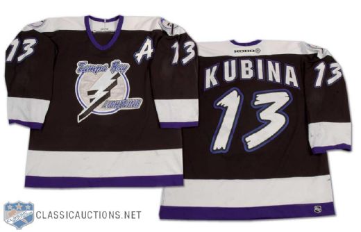 Pavel Kubina 2000-01 Tampa Bay Lightning Game Worn Jersey