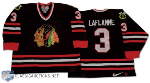 Christian Laflamme 1998 Chicago Black Hawks Game Worn Alternate Jersey