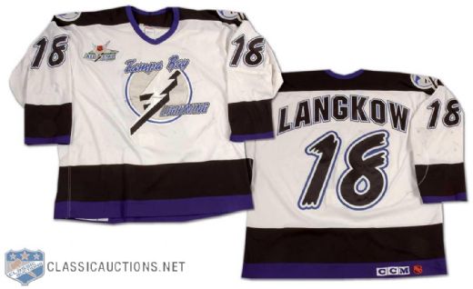 Daymond Langkow 1998-99Tampa Bay Lightning Game Worn Jersey