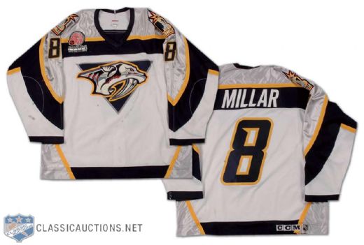 Craig Millar 2000-01 Nashville Predators Game Worn Jersey