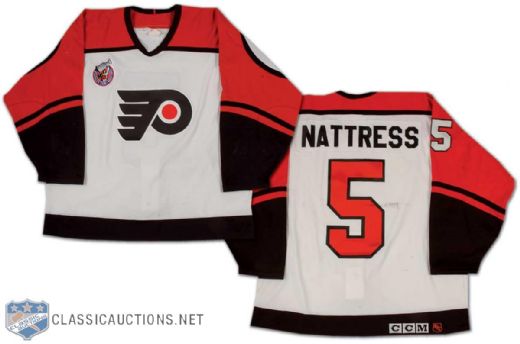 Ric Nattress 1992-93 Philadelphia Flyers Game Worn Road Jersey