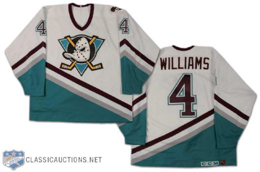 David Williams 1993-94 Mighty Ducks of Anaheim Game Worn Inaugural Season Home Jersey