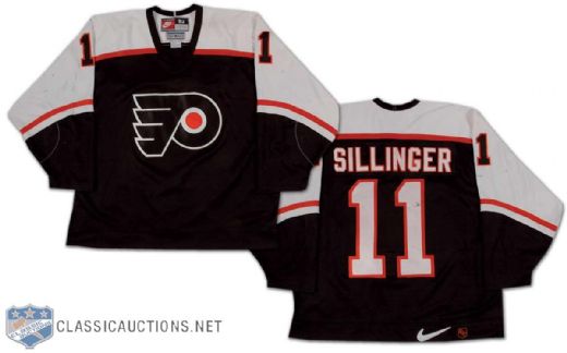 Mike Sillinger 1997-98 Philadelphia Flyers Game Worn Alternate Jersey