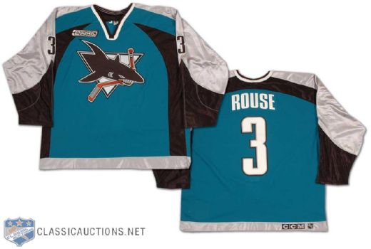 Bob Rouse 1999-2000 San Jose Sharks Game Worn Road Jersey