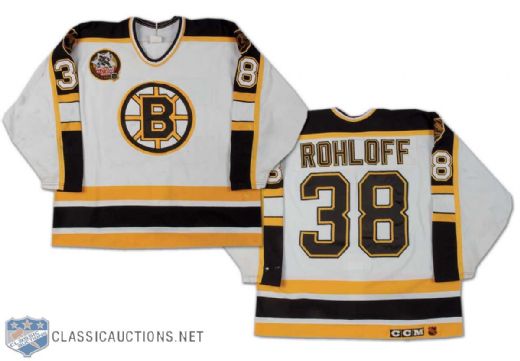 Jon Rohloff 1995-96 Boston BruinsGame Worn Home Jersey