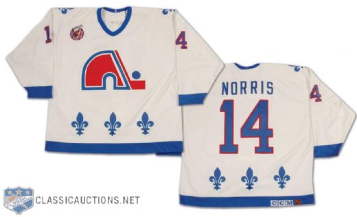 Dwayne Norris 1992-93 Quebec Nordiques Game Worn Home Jersey