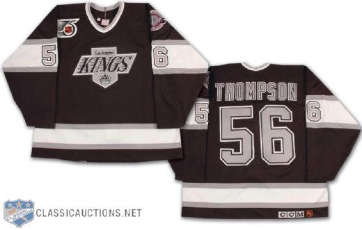 Brent Thompson 1991-92 Los Angeles Kings Game Worn Road Jersey