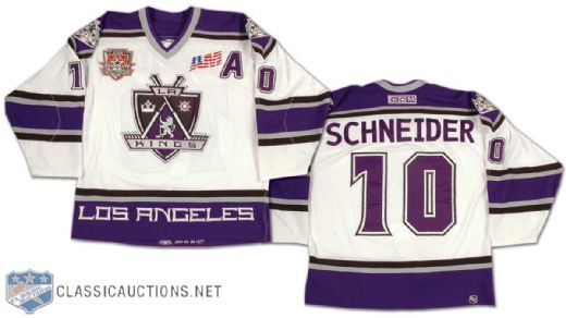 Mathieu Schneider 2001-02 Los Angeles Kings Game Worn Home Jersey