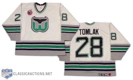 Mike Tomlak 1992-93 Hartford Whalers Game Worn Home Jersey