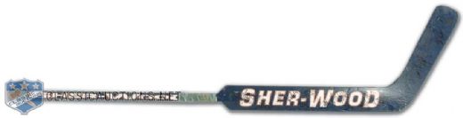 Tommy Salo Oilers Team Signed Game Used Sher-Wood Stick