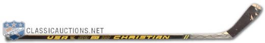 Kevin Stevens Game Used Christian Stick